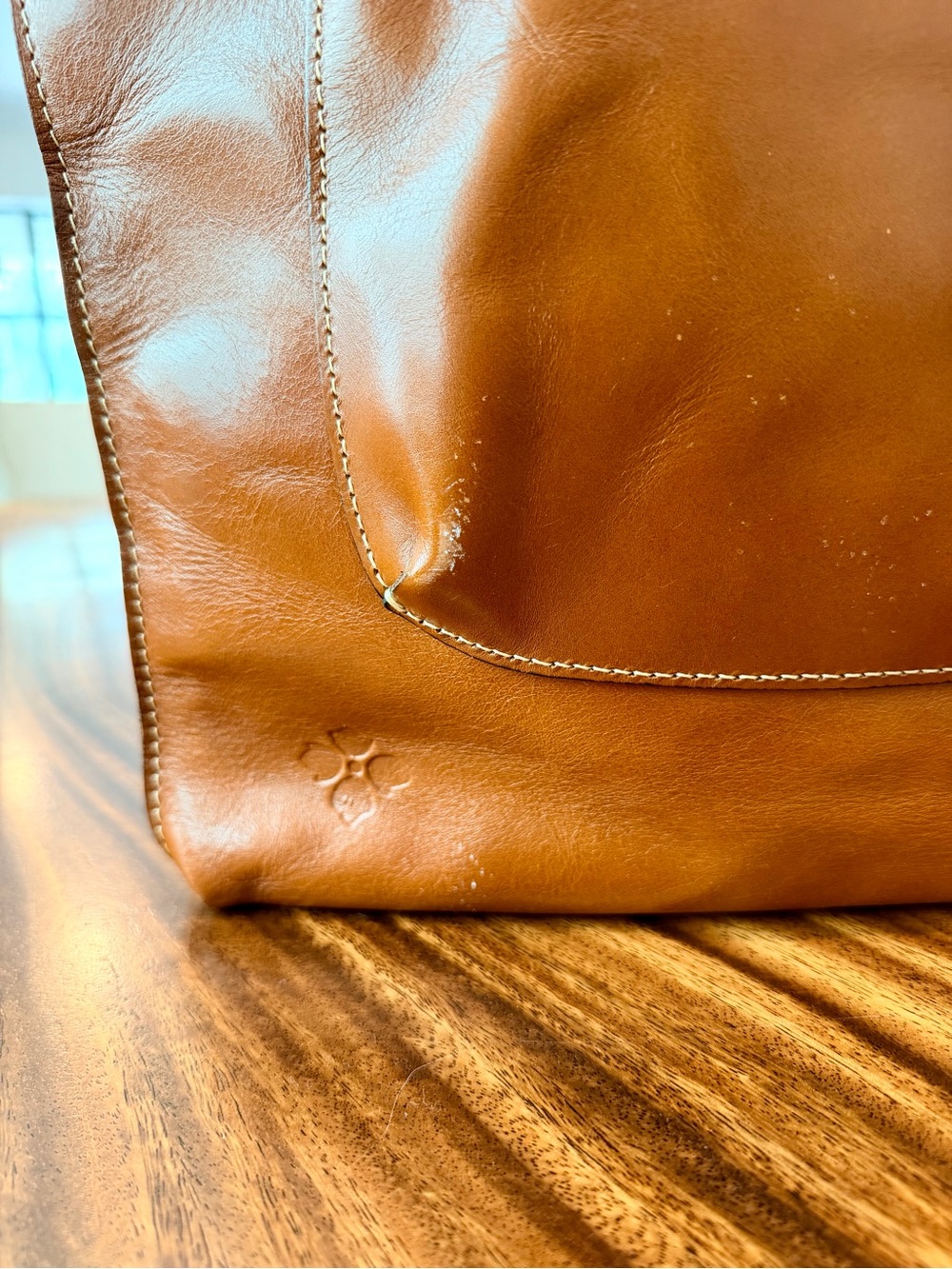 Patricia Nash Tooled Leather Floral Cutout Shopper. Gold Leather Underlay. GUC - Picture 9 of 17